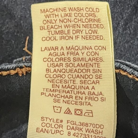 Faded Glory Dark Wash Cotton Poly Rayon Span Mid Rise Stretch Slim Jeans Sz 14A - Picture 16 of 16